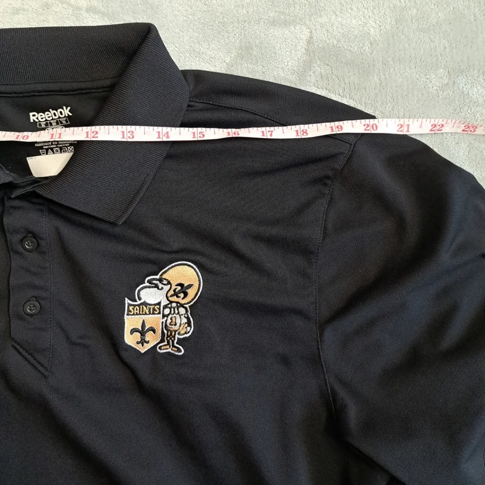 New Orleans Saints Reebok Black Polo Shirt Mens XL NFL - Picture 11 of 13